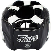 Head Guard Fairtex HG13+L Black White Diagonal View Lace Cover
